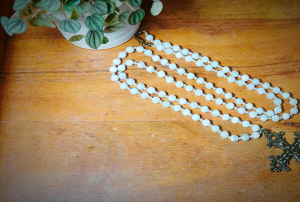 Hand-Knotted long Crucifix Necklace N10424F - Image 2