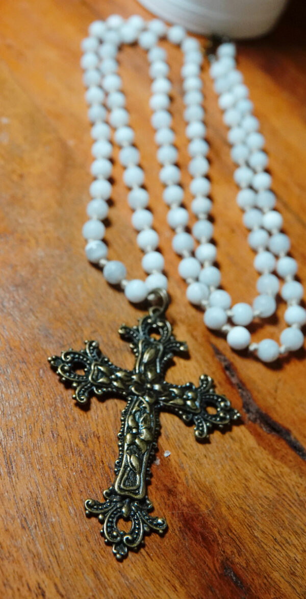 Hand-Knotted long Crucifix Necklace N10424F - Image 3