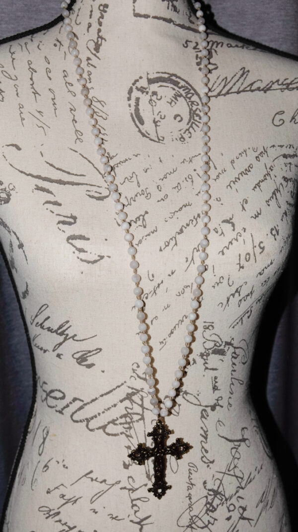 Hand-Knotted long Crucifix Necklace N10424F - Image 5