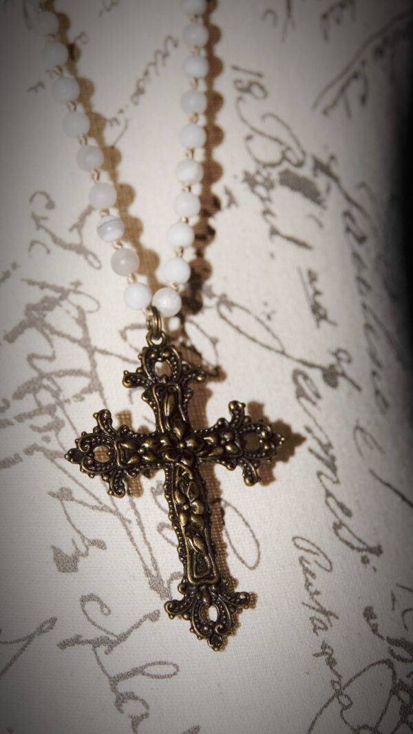 Hand-Knotted long Crucifix Necklace N10424F - Image 7