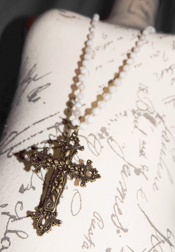 Hand-Knotted long Crucifix Necklace N10424F - Image 8