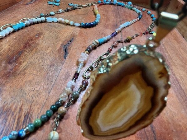 Gemstone Necklaces and Matching Earrings Set N10024F - Image 4