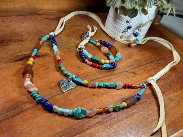 Adjustable Bib Necklace, Bracelet & Earrings Set N11024F