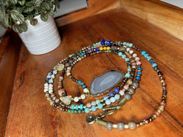 Super Long Multi-Wrap Gemstone Necklace N10124F - Image 16